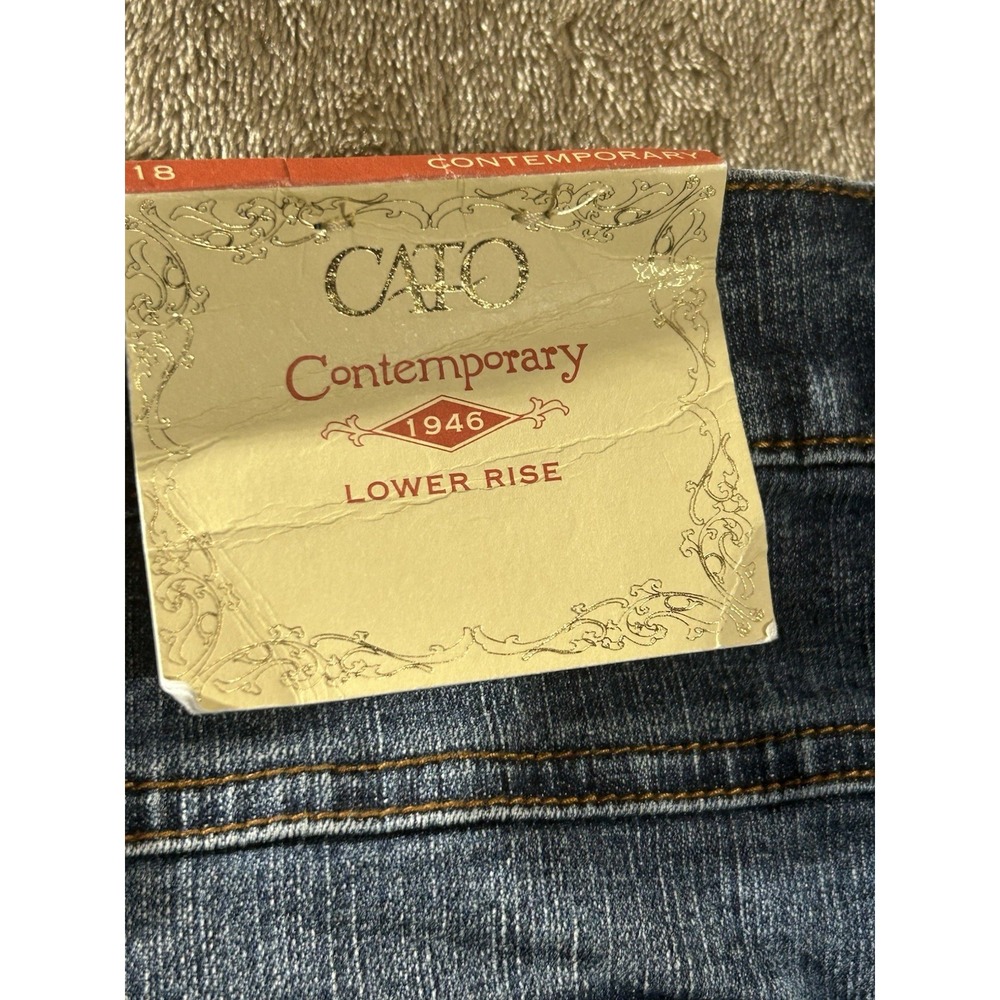 NWT Cato Contemporary Size 18 Lower Rise Denim Capris Flap Pocket Crop Jeans - Picture 4 of 11